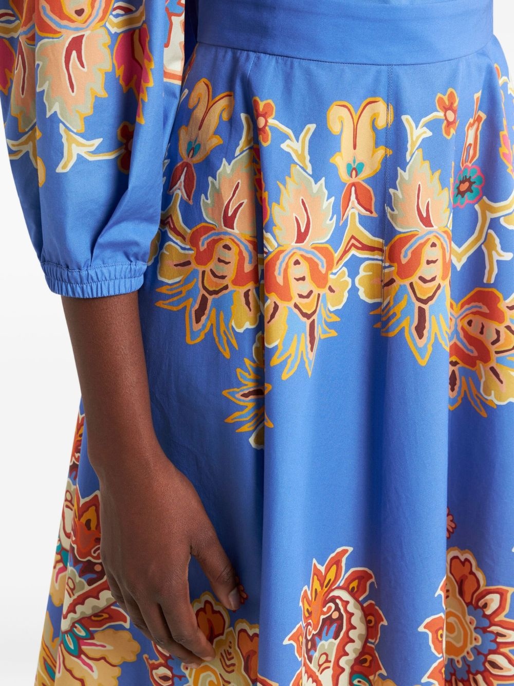 printed poplin midi skirt - 5