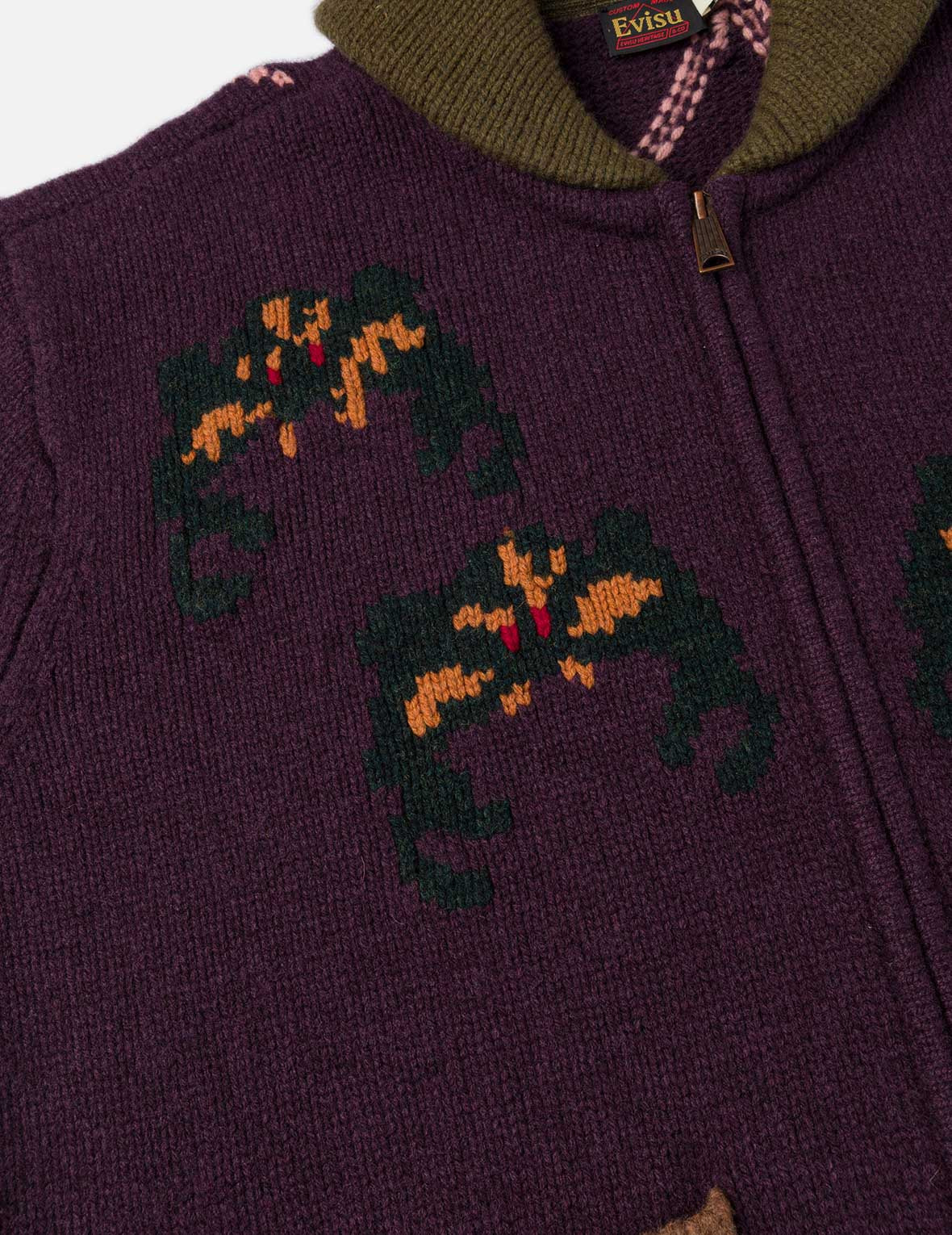 Spiders and Seagull Intarsia Knit Relax Fit Cowichan Sweater - 8