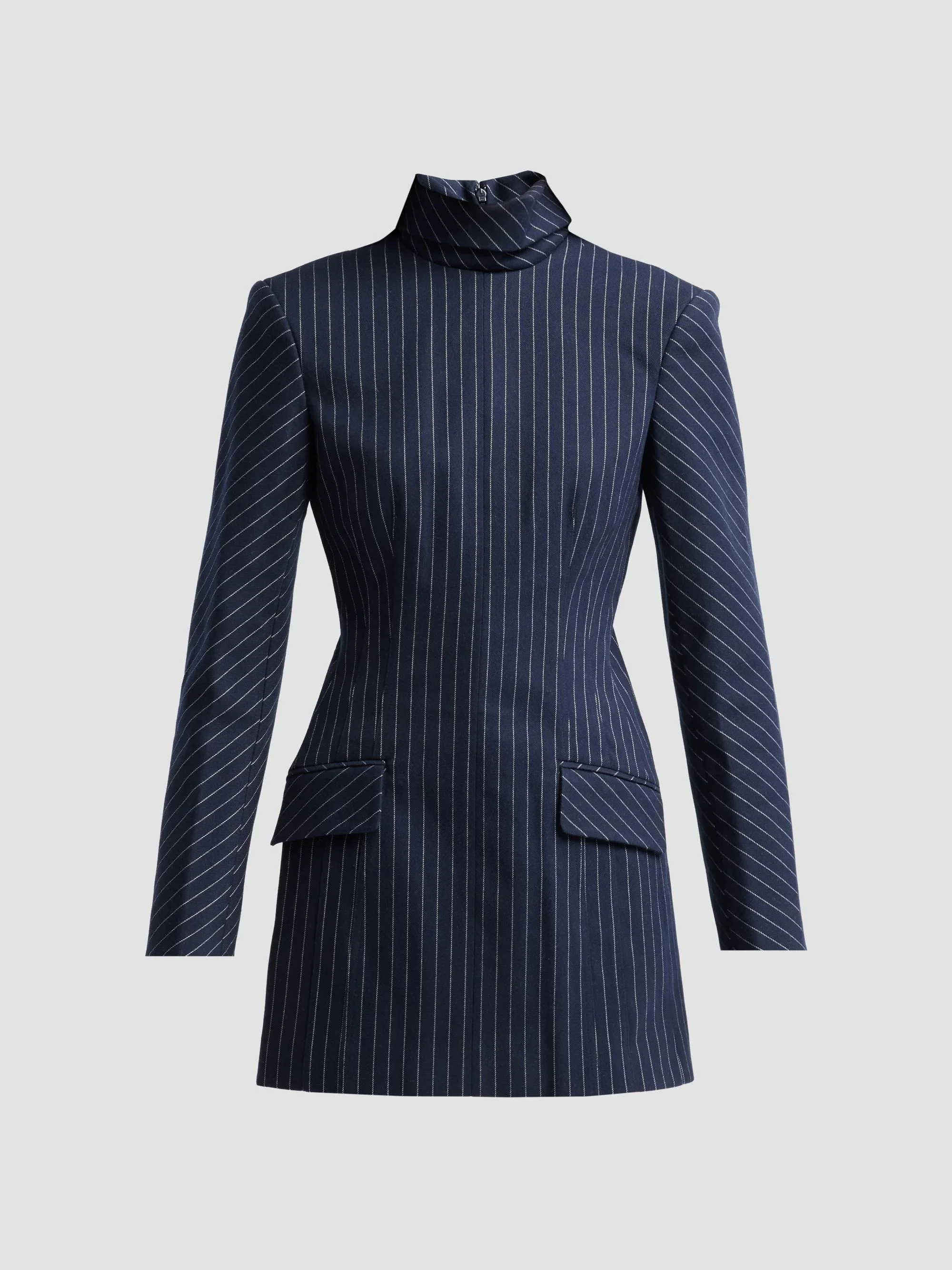 Women's Toni Pinstripe Mini Dress - Navy White - 1