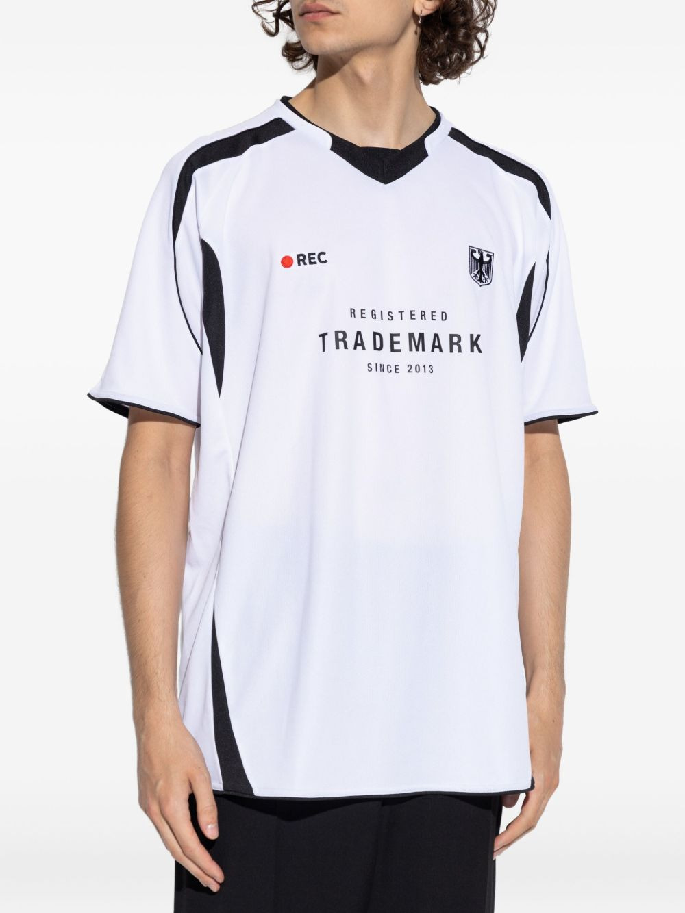 panelled graphic-print T-shirt - 4