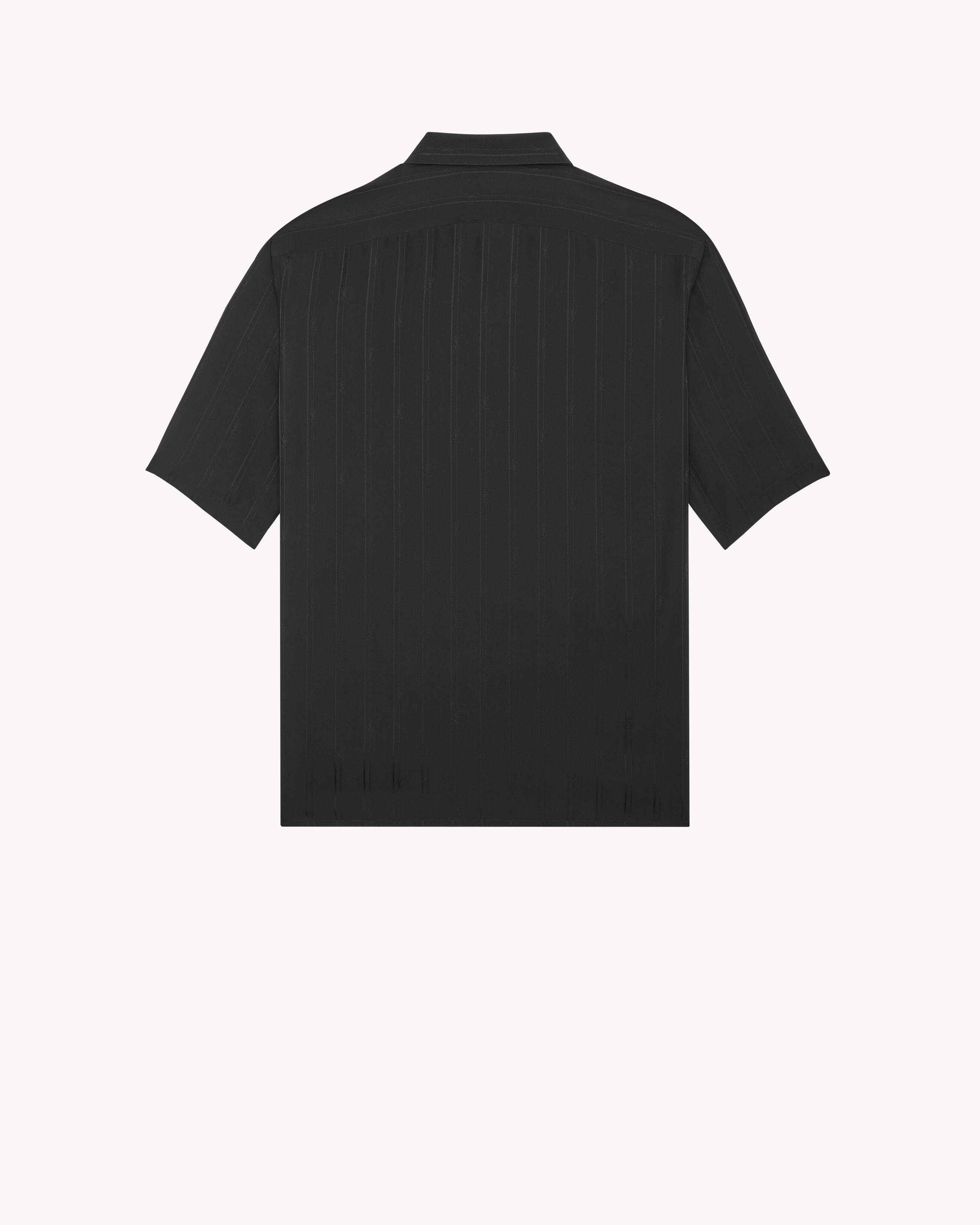 shirt in matte and shiny cassandre striped silk - 2