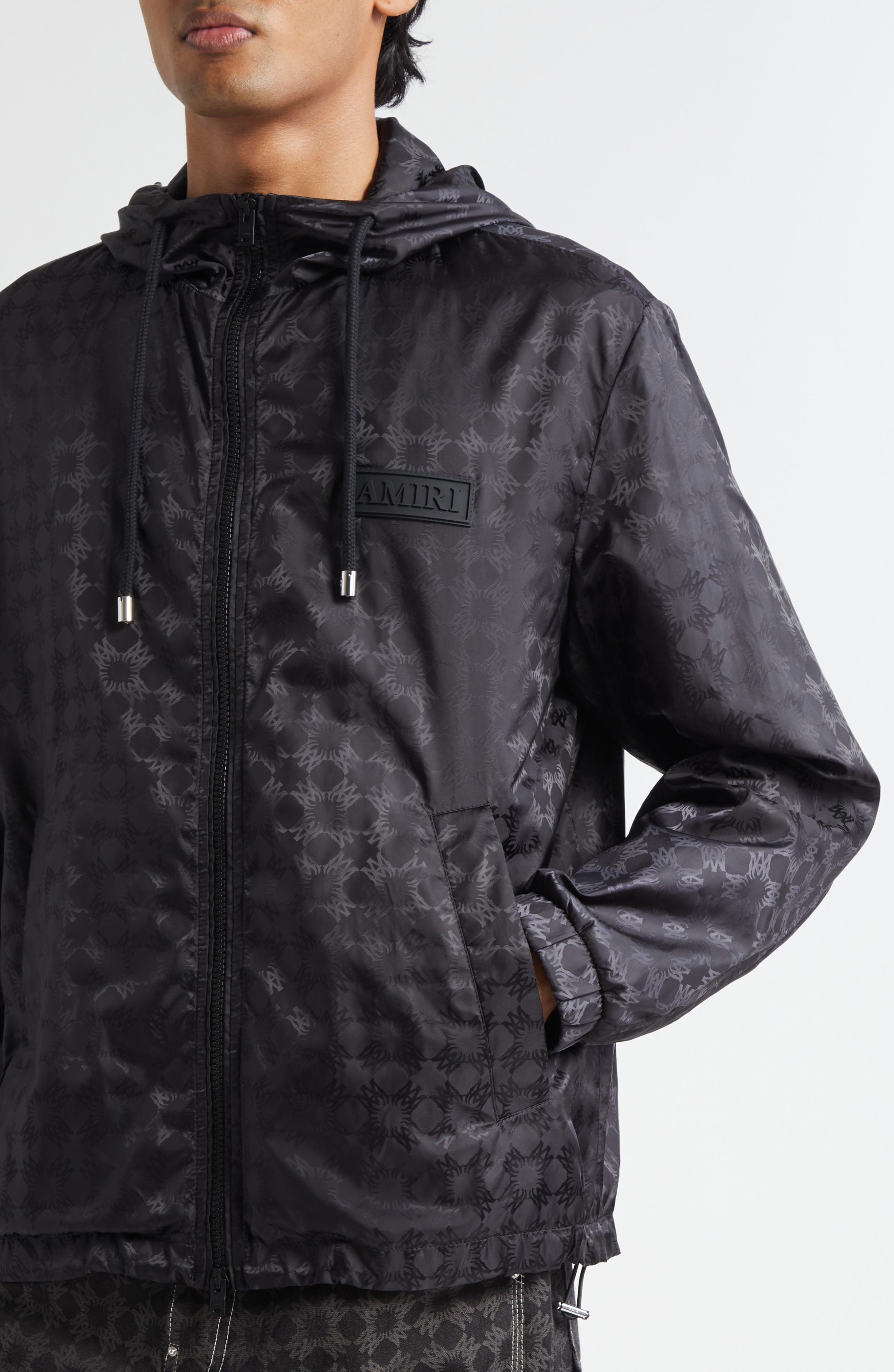 AMIRI MA Quad Hooded Windbreaker in Black at Nordstrom - 5