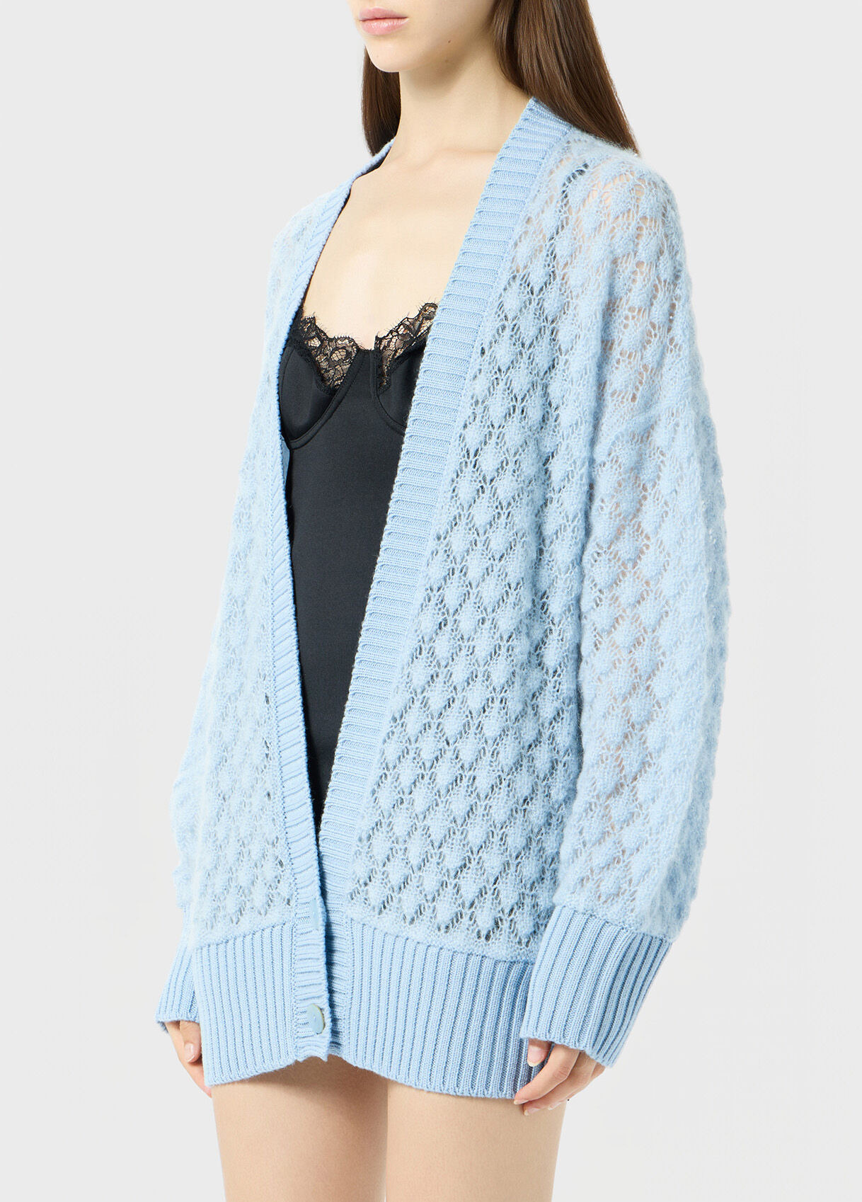 OVERSIZED OPENWORK KNIT CARDIGAN - 4