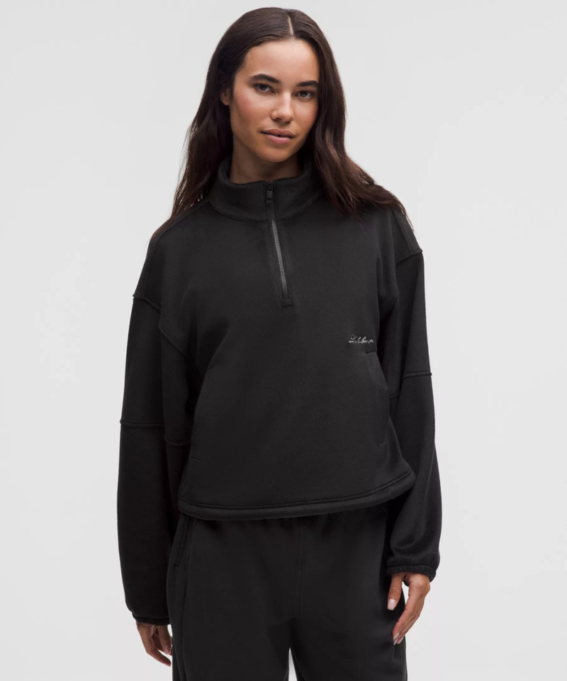 Plush Velour Oversized Half Zip 1