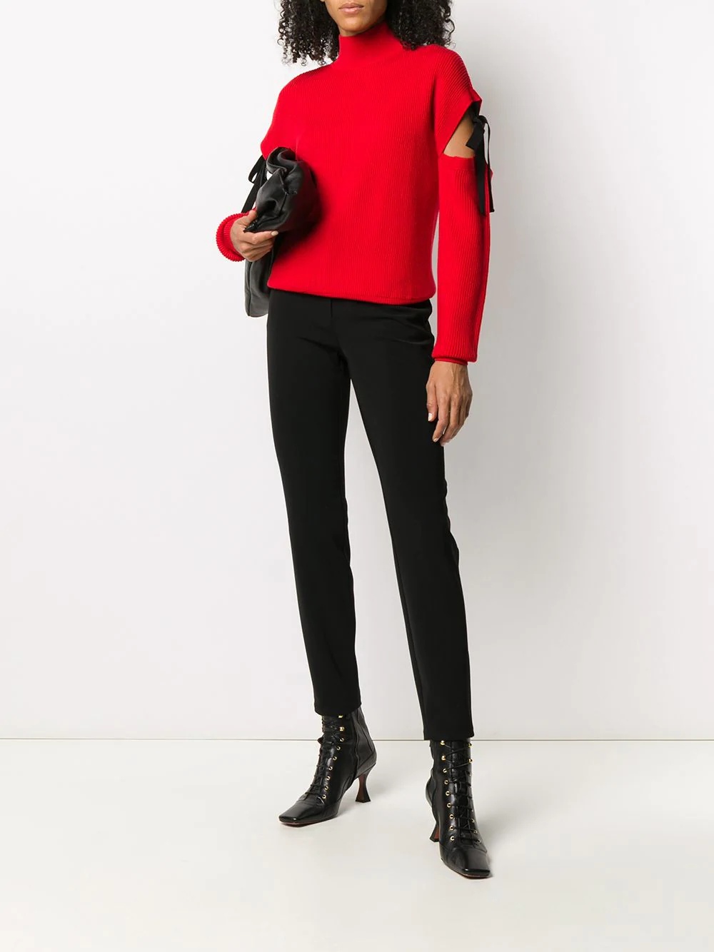 cutout mock neck jumper - 2