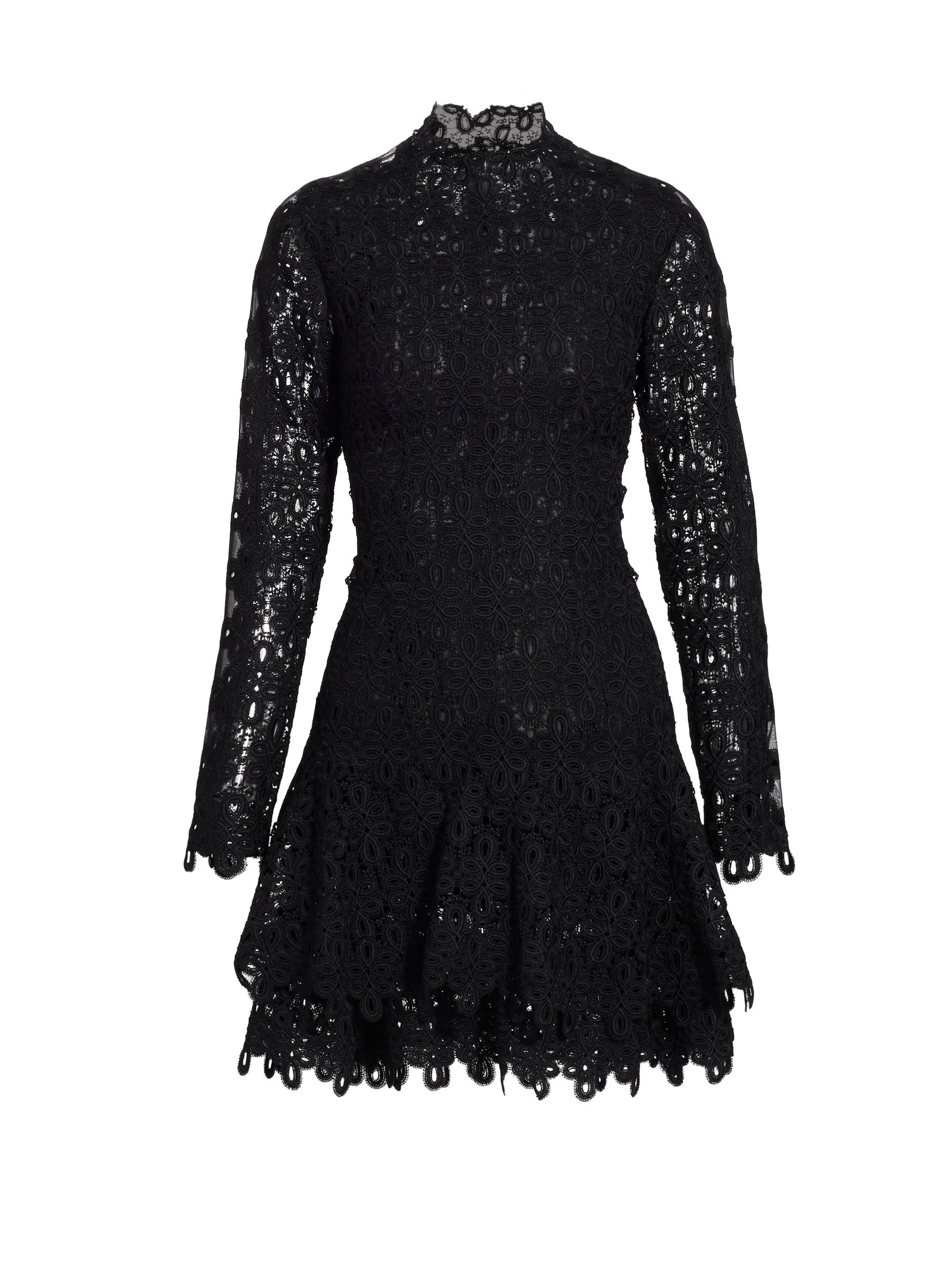 Women's Guipure Lace Dress - Black - 1