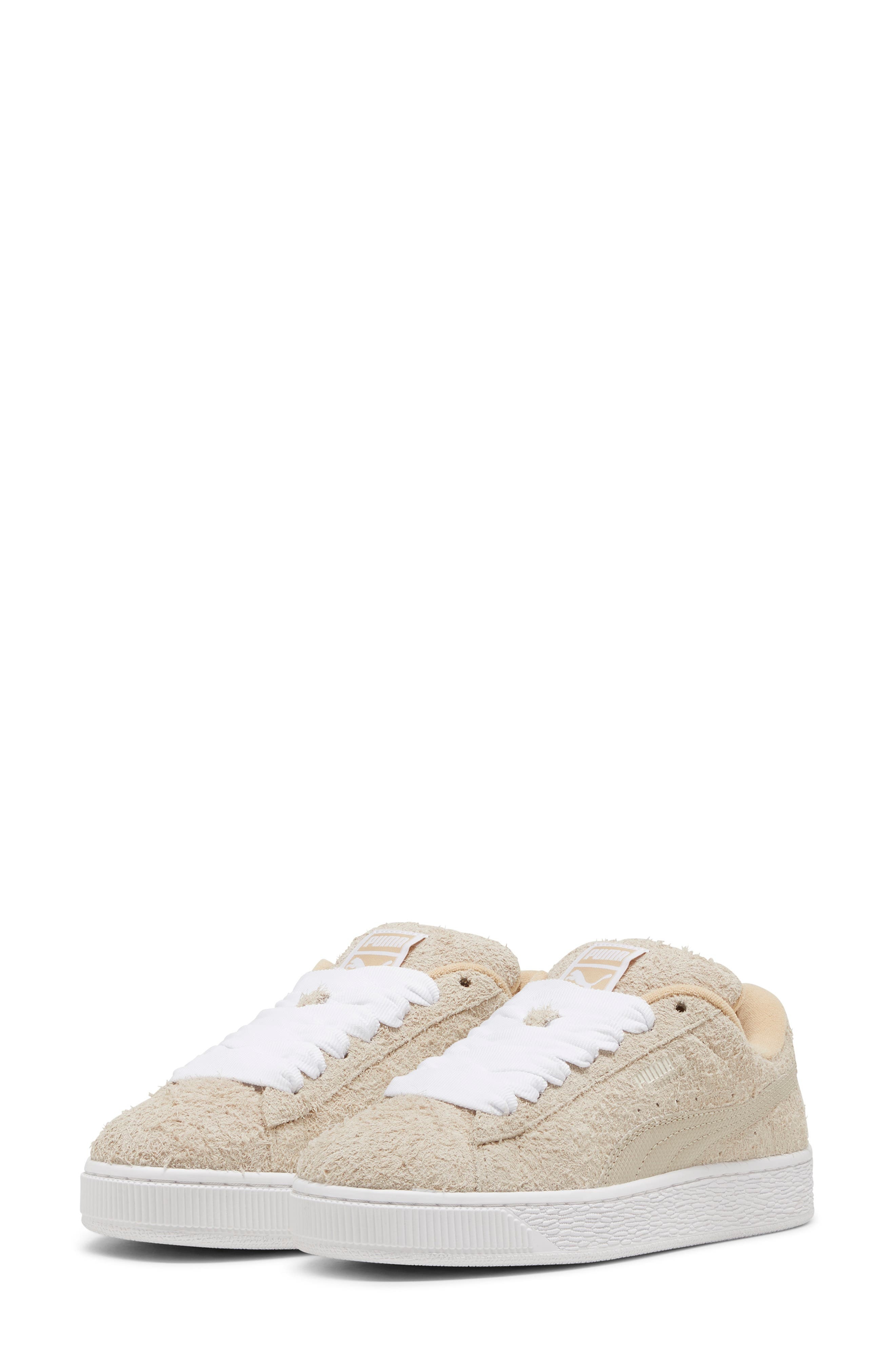 PUMA Suede XL Hairy Sneaker in Alpine Snow-Puma White at Nordstrom - 5