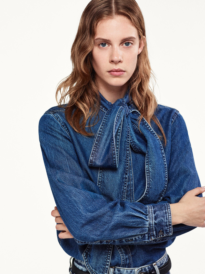FRAME The Secretary Blouse in Babydoll outlook
