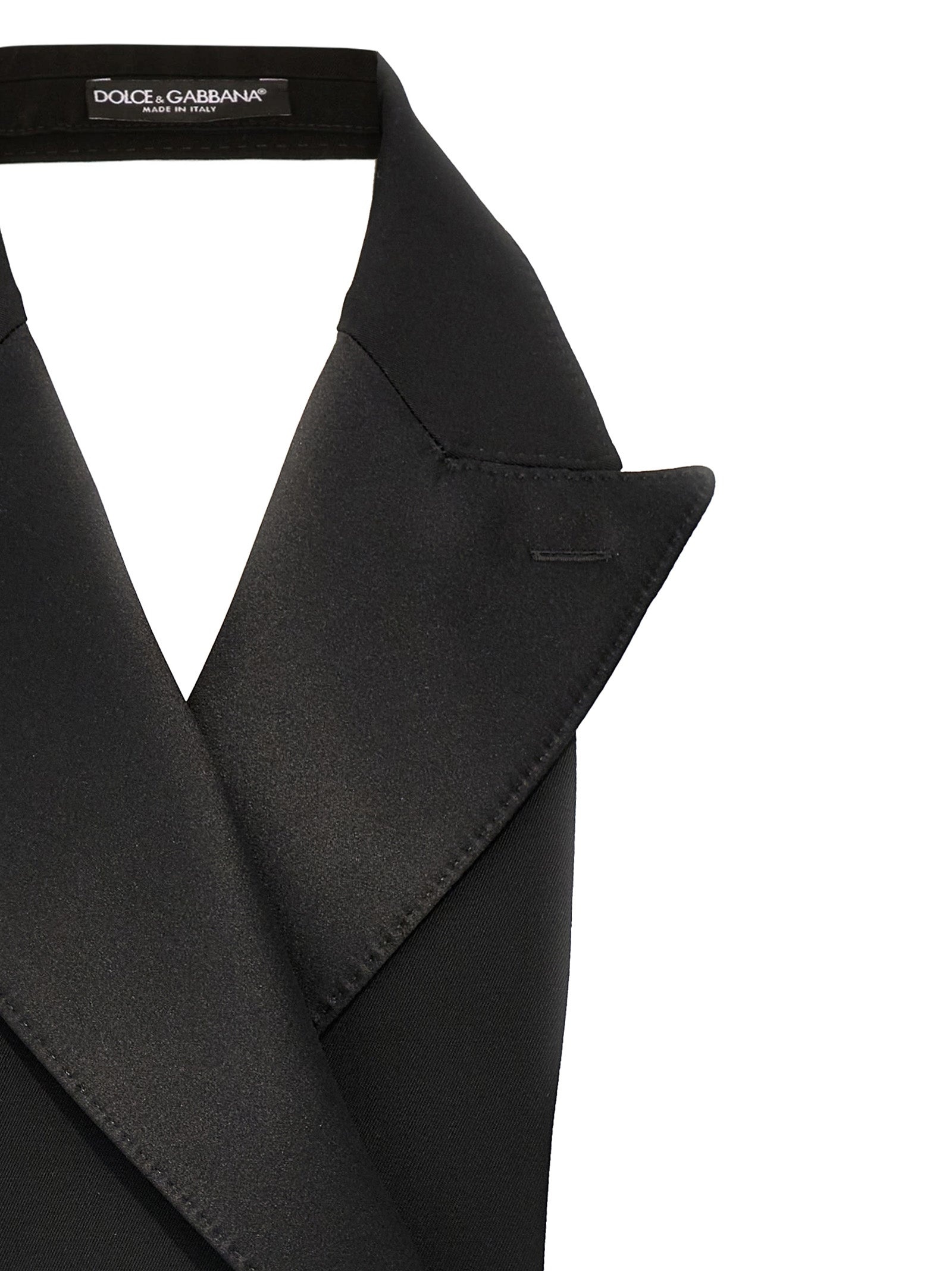 Double-Breasted Bare Back Vest Gilet Black - 3