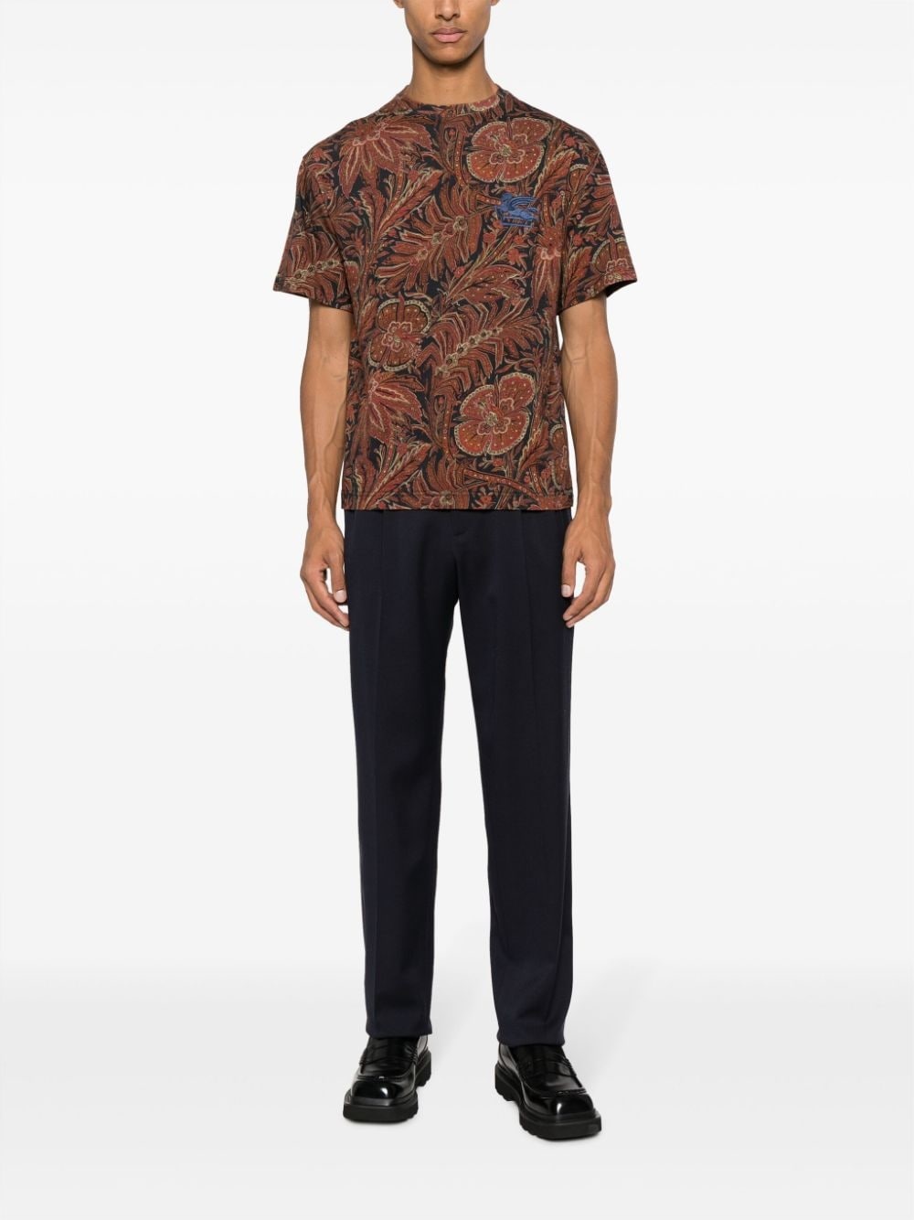Pegaso-embroidered paisley-print T-shirt - 2