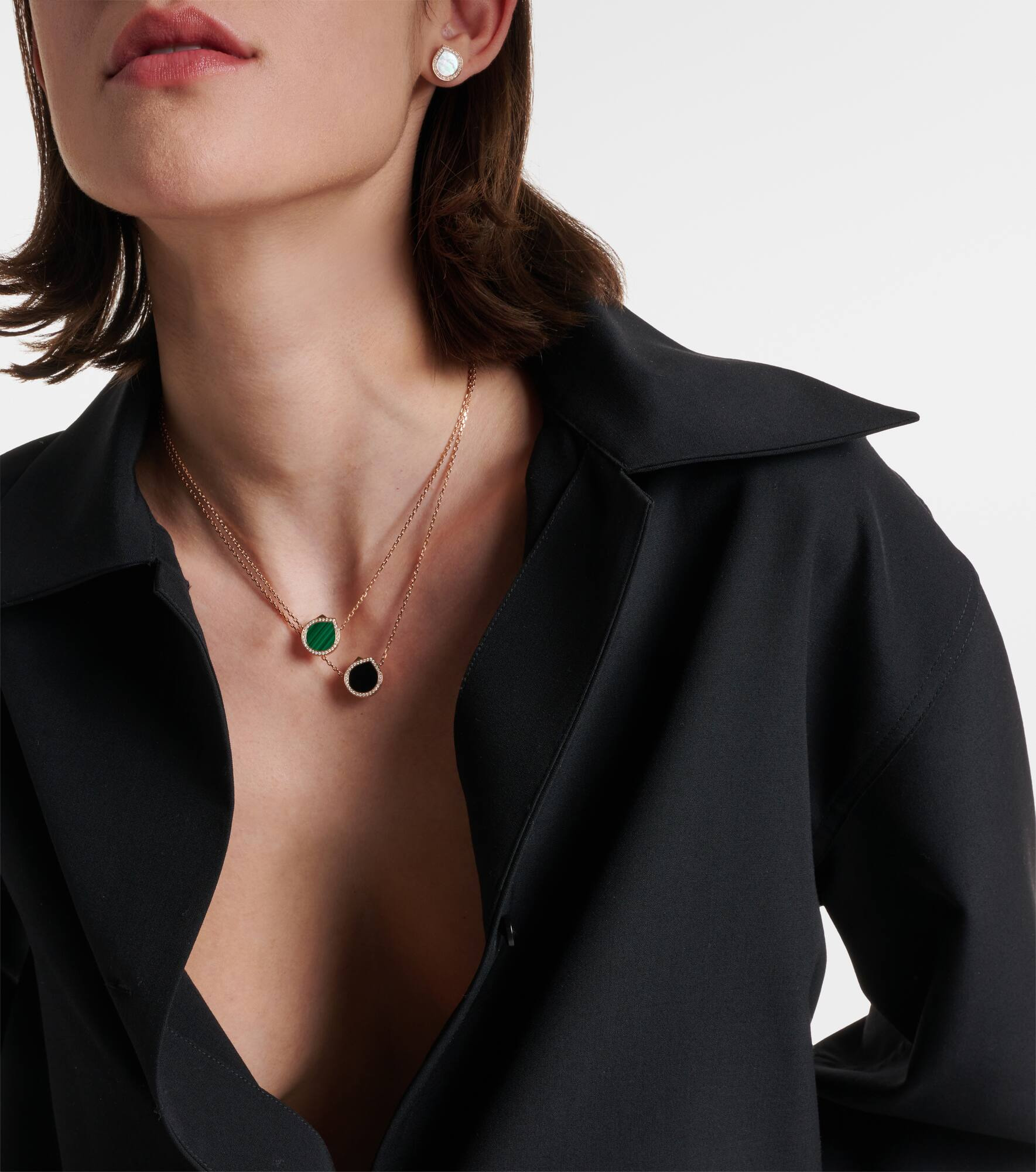 Antifer 18kt rose gold pendant necklace with onyx and diamonds - 2