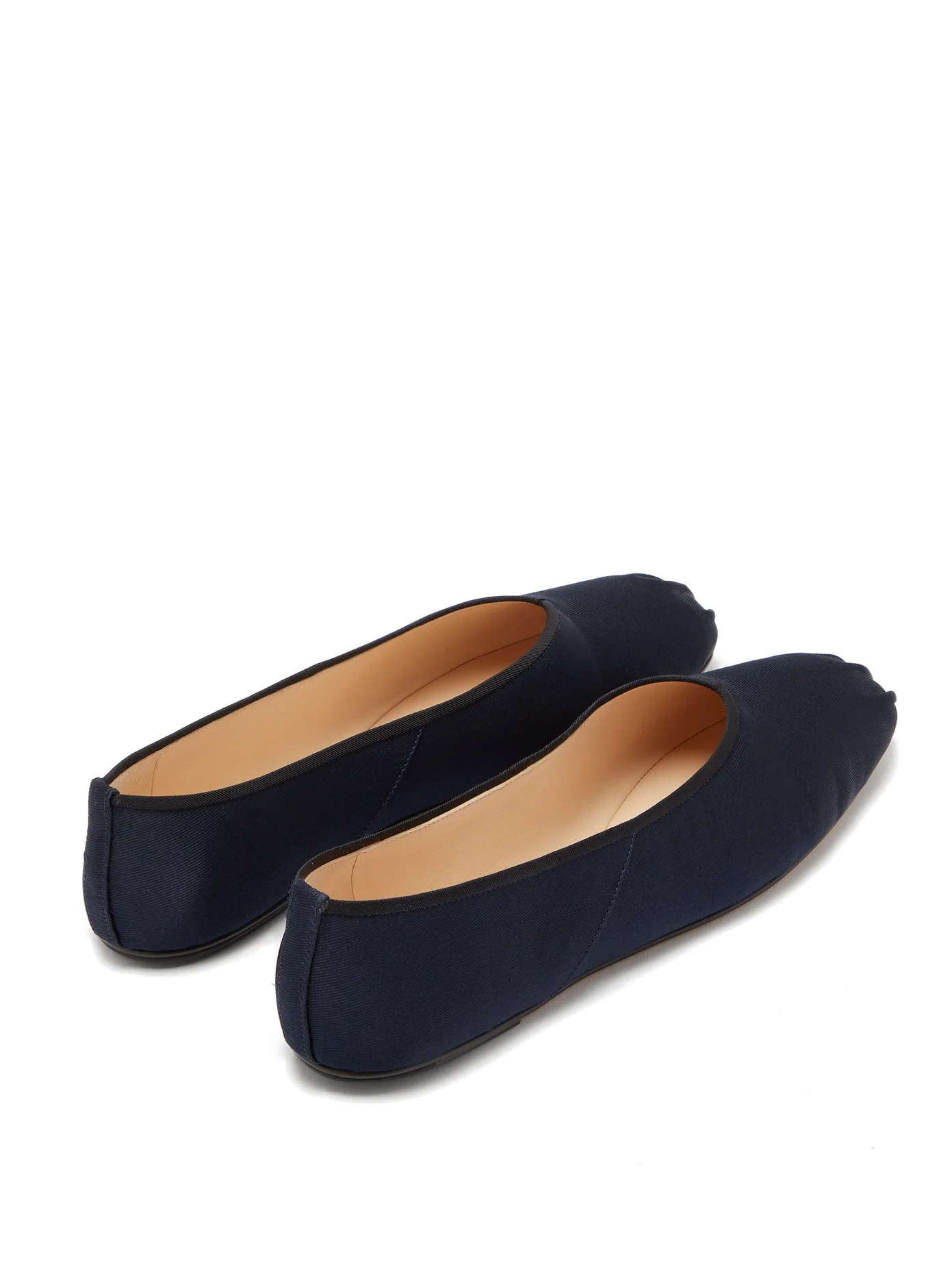 Ballet square-toe faille flats - 4