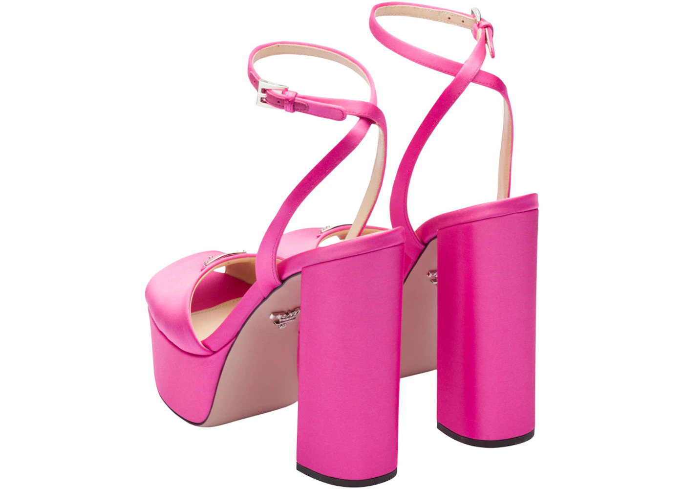 Prada 135mm Platform Sandals Begonia Pink Satin - 4