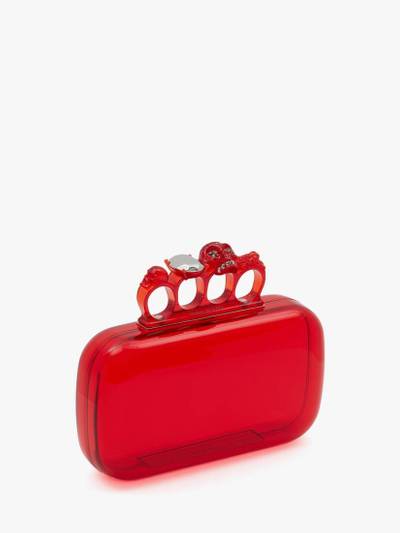 Alexander McQueen Women's Skull Four-ring Clutch in Coral outlook