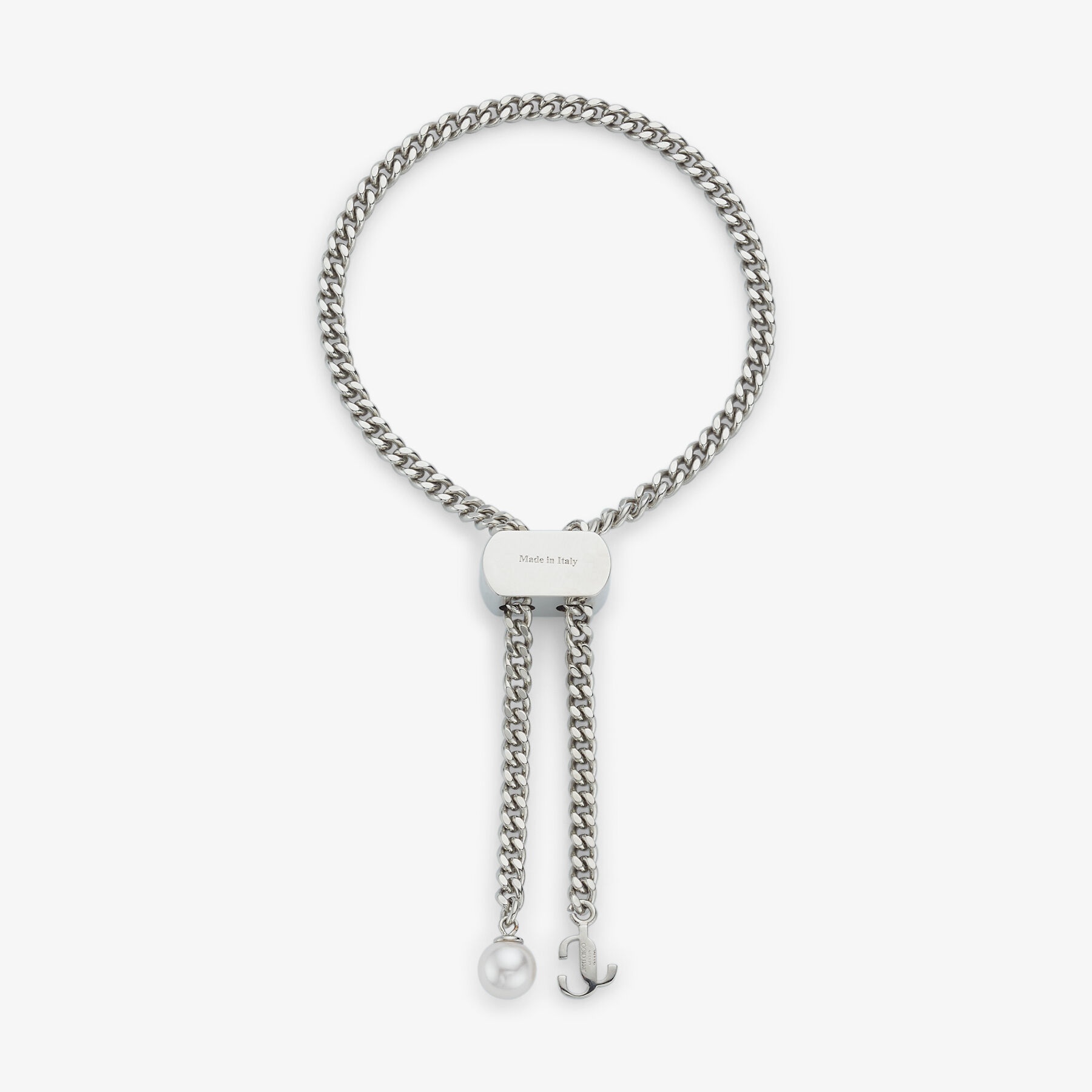 Bon Bon Bracelet
Silver-Finish Metal Bracelet with Pearl and JC Charm - 6