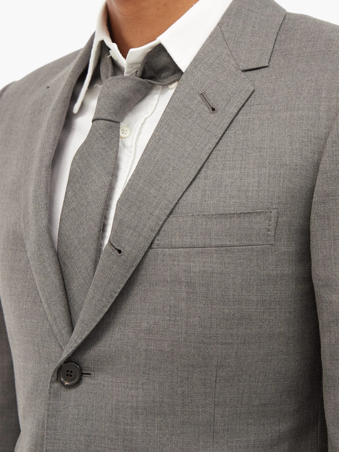 Single-breasted wool-twill suit and tie - 4