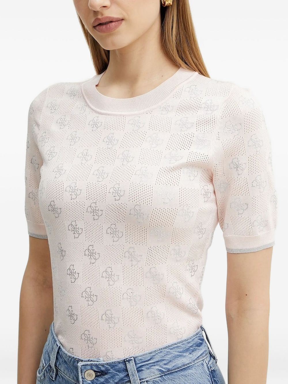logo-pattern short-sleeve top - 3