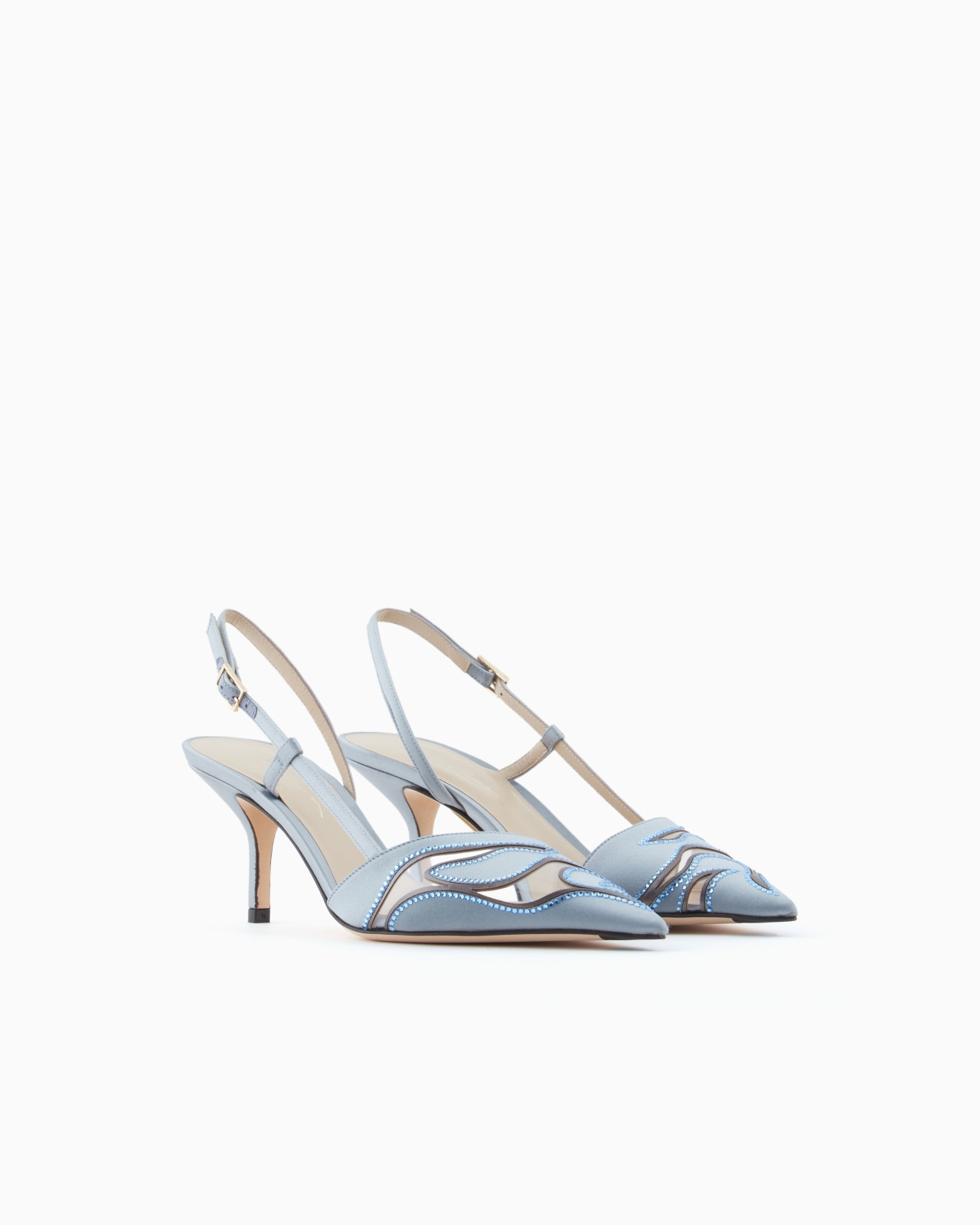 SATIN AND RHINESTONE SLINGBACKS - 2