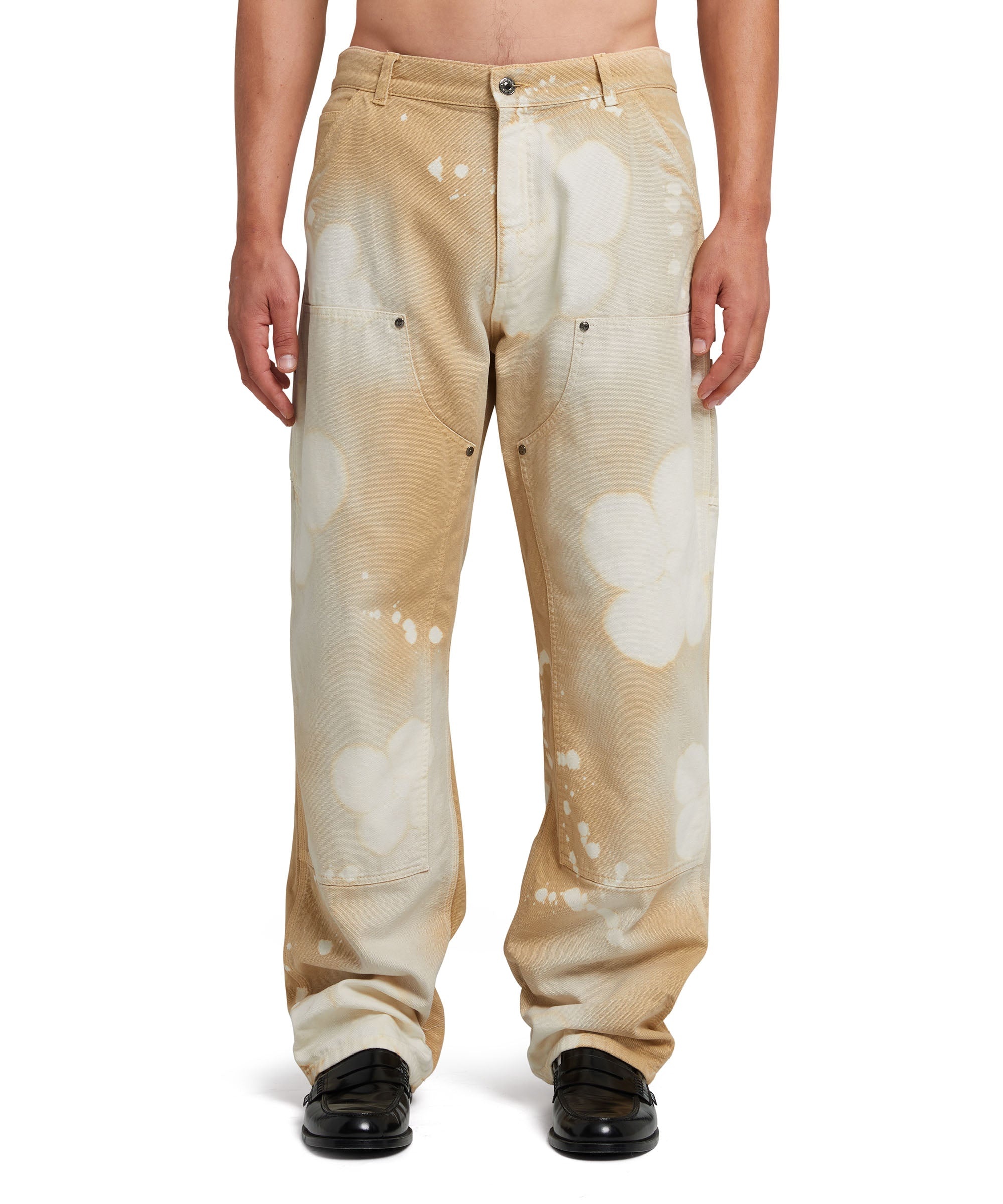 Workwear pants with tie-dye daisies - 2