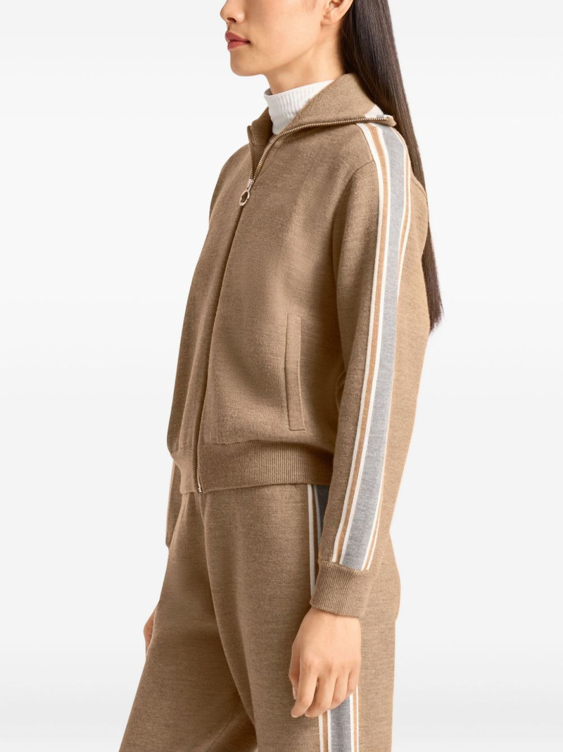 stripe-detail zip-up cardigan 4