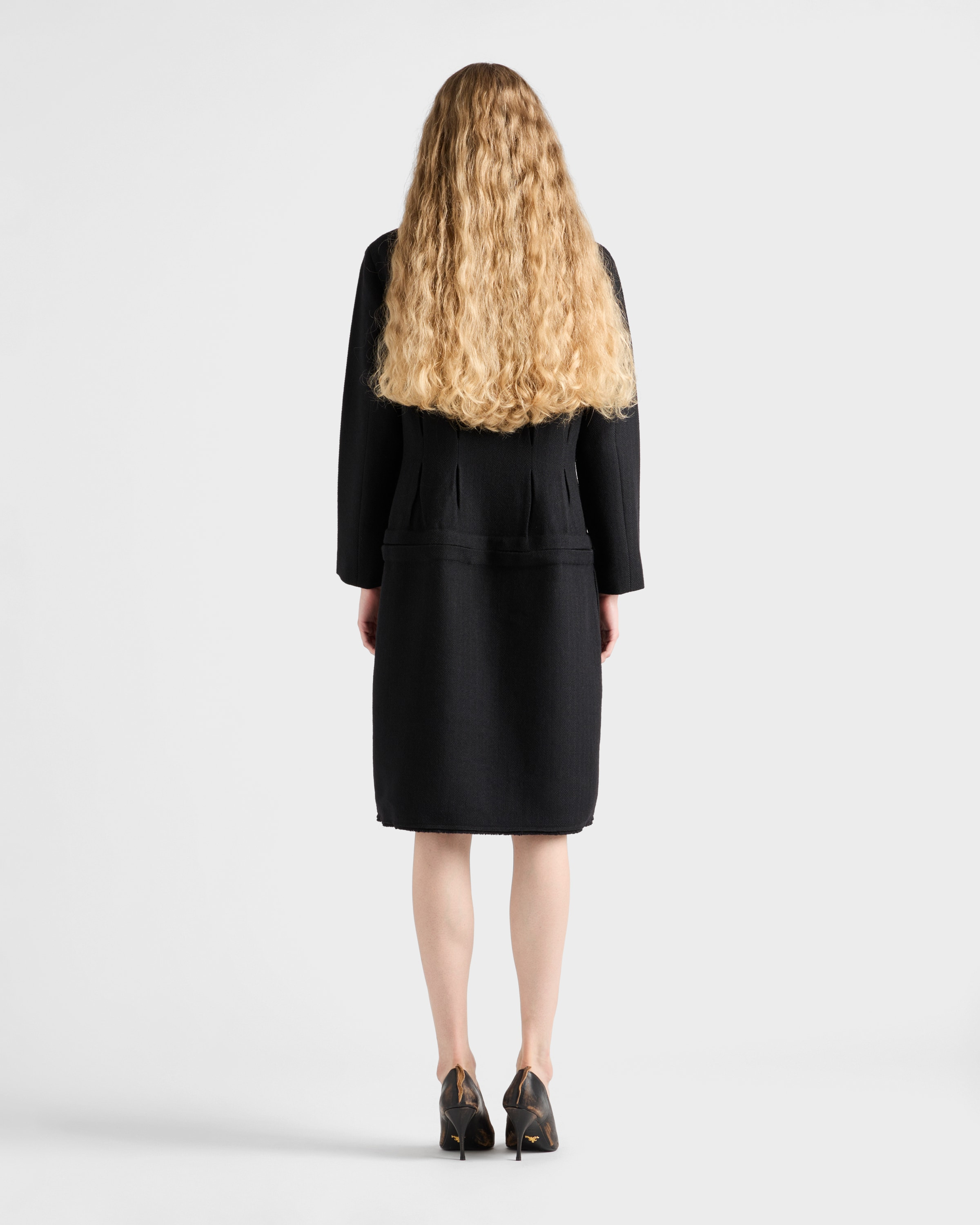 Chevron wool dress with belt - 5