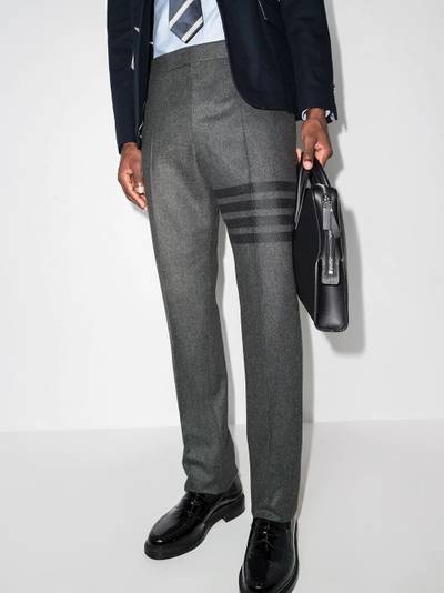 Thom Browne tonal 4-Bar flannel trousers outlook