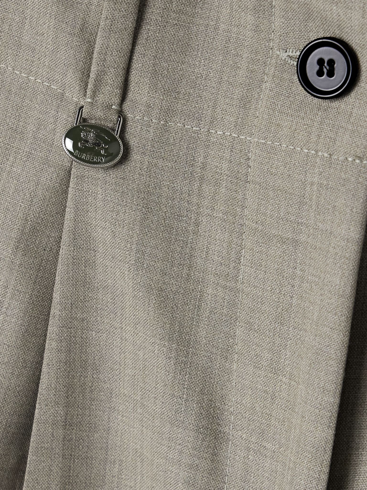 Pleated wool tapered pants Green - 5