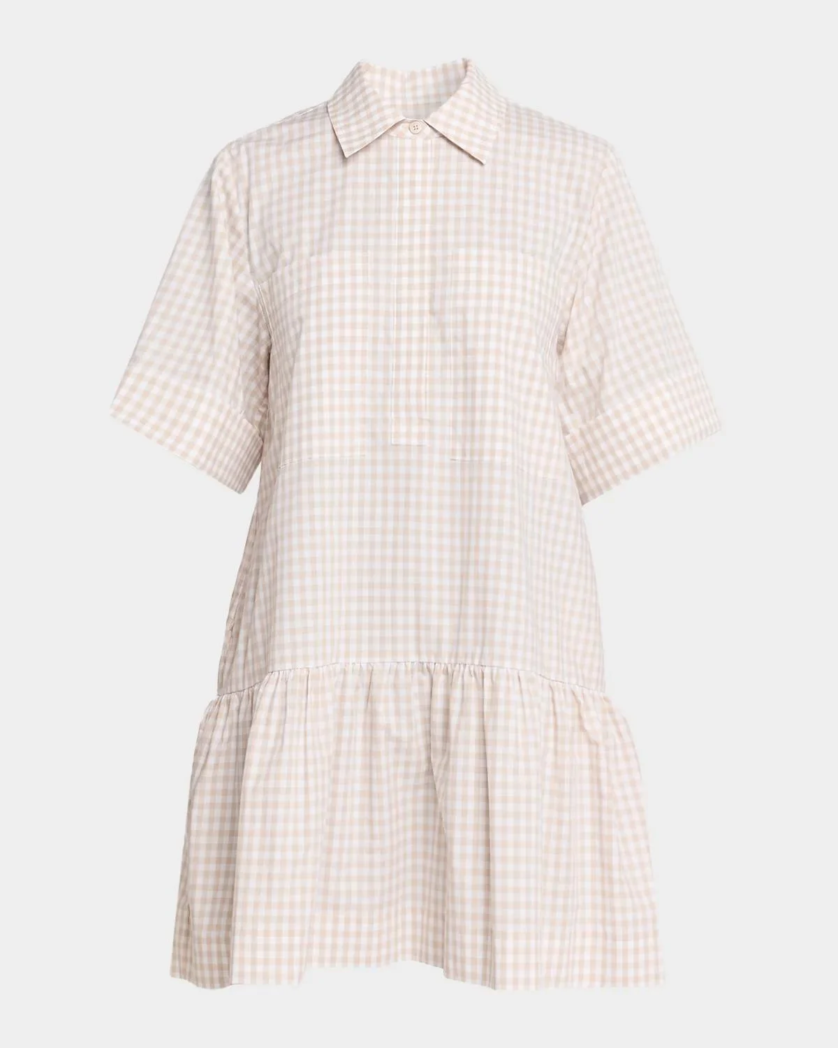 Criss Gingham Drop-Waist Mini Dress - 1