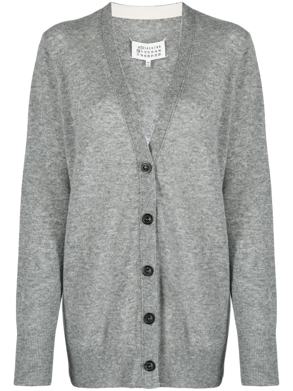 V-neck long-sleeve cardigan - 1