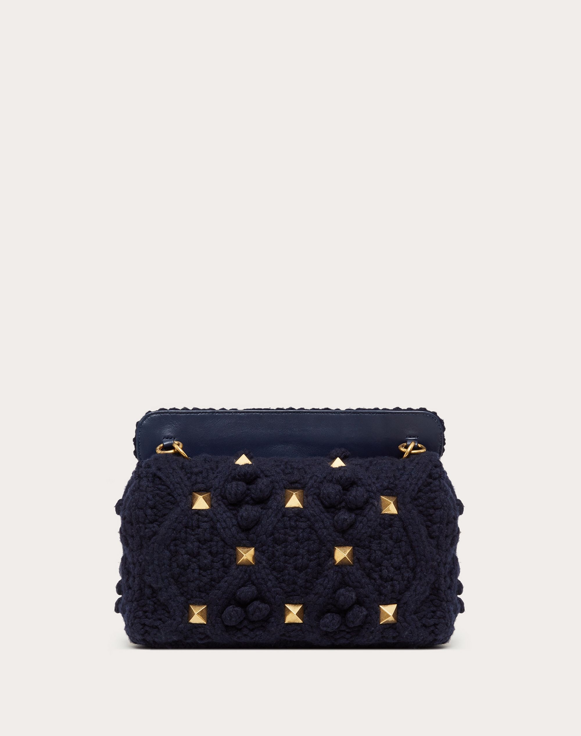 LARGE CASHMERE ROMAN STUD THE SHOULDER BAG WITH CHAIN - 3