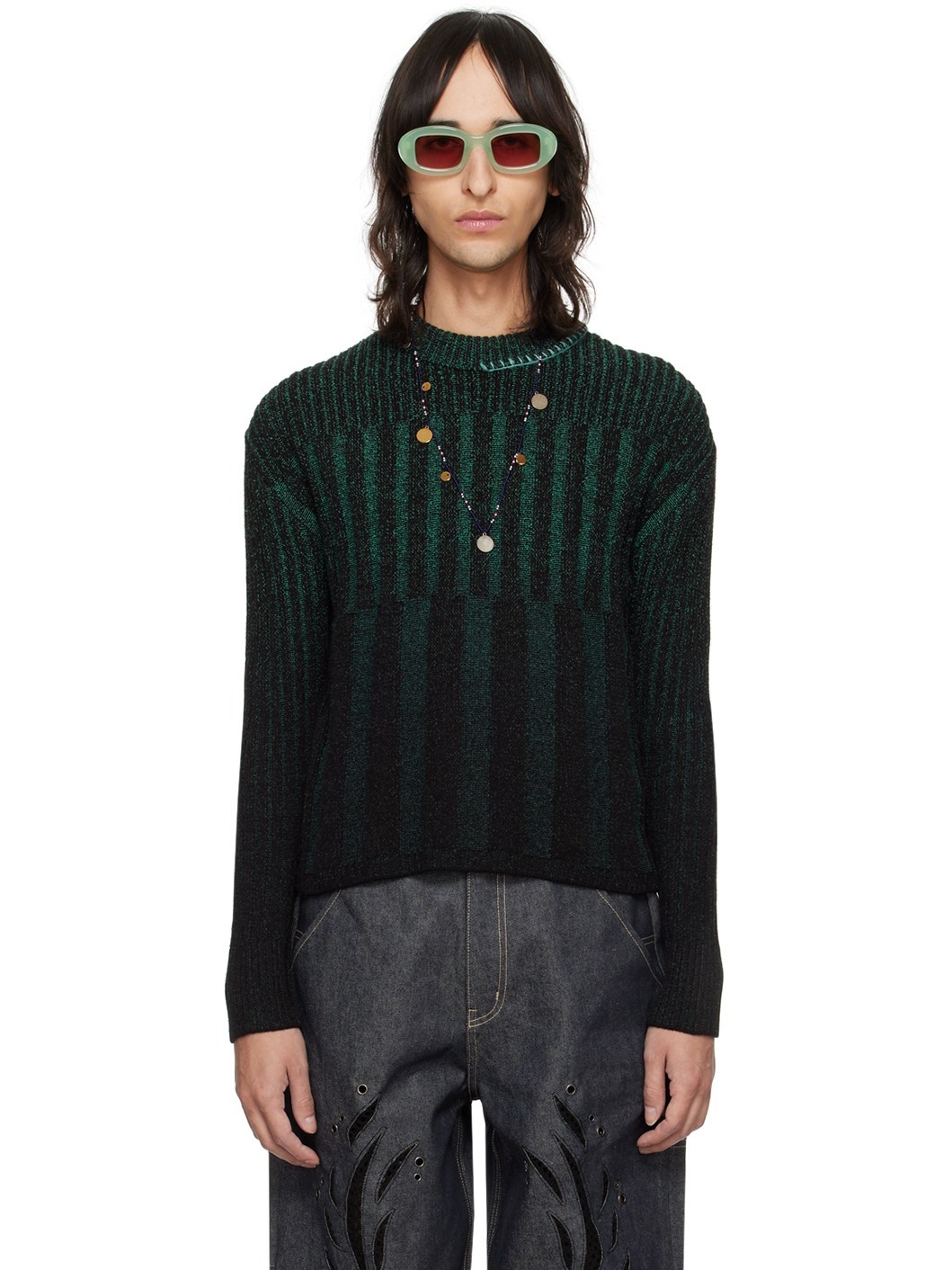 Black & Green Woosoo Sweater - 1