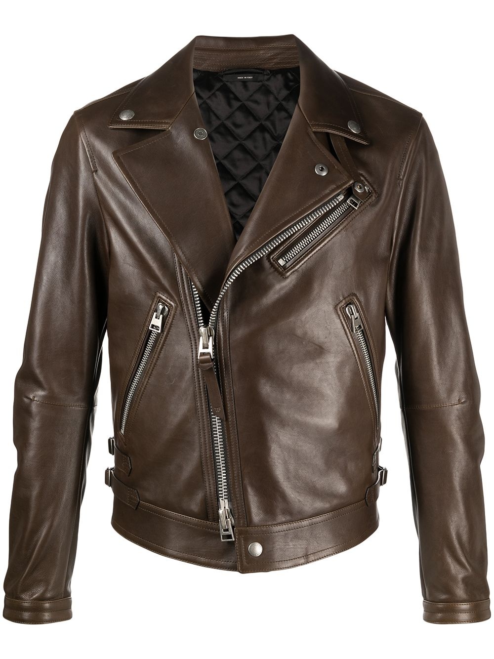 zip-up biker jacket - 1