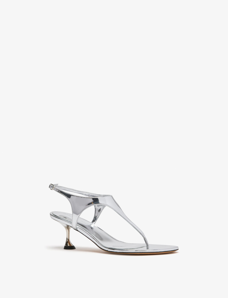Tee Thong Sandals in Mirrored Metallic 2