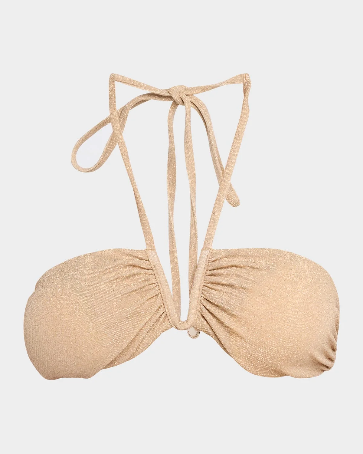 June Metallic Halter Bikini Top - 1