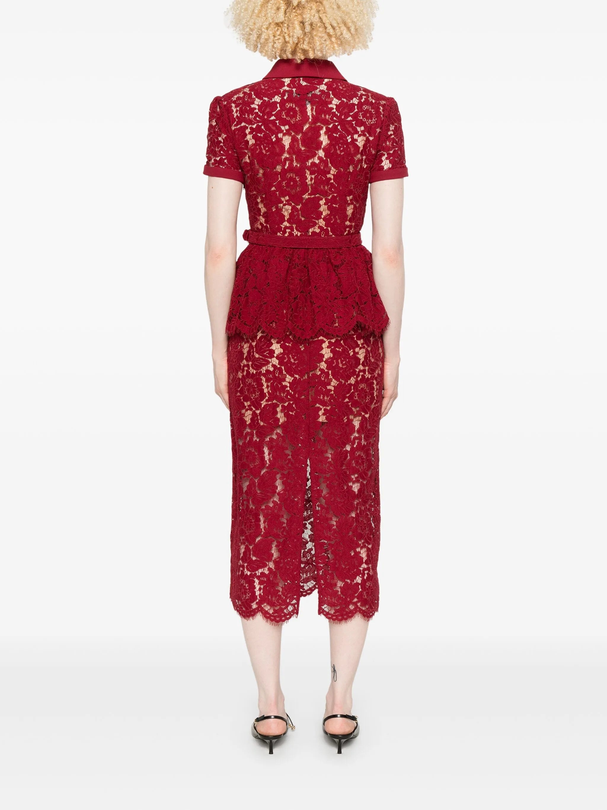 Self Portrait Lace Peplum Dress - 5