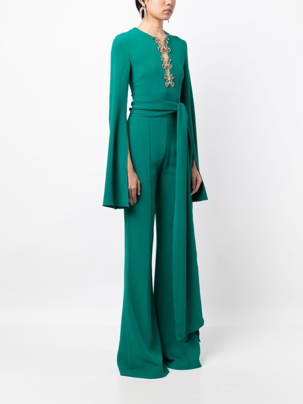 butterfly-detailing flared jumpsuit - 3
