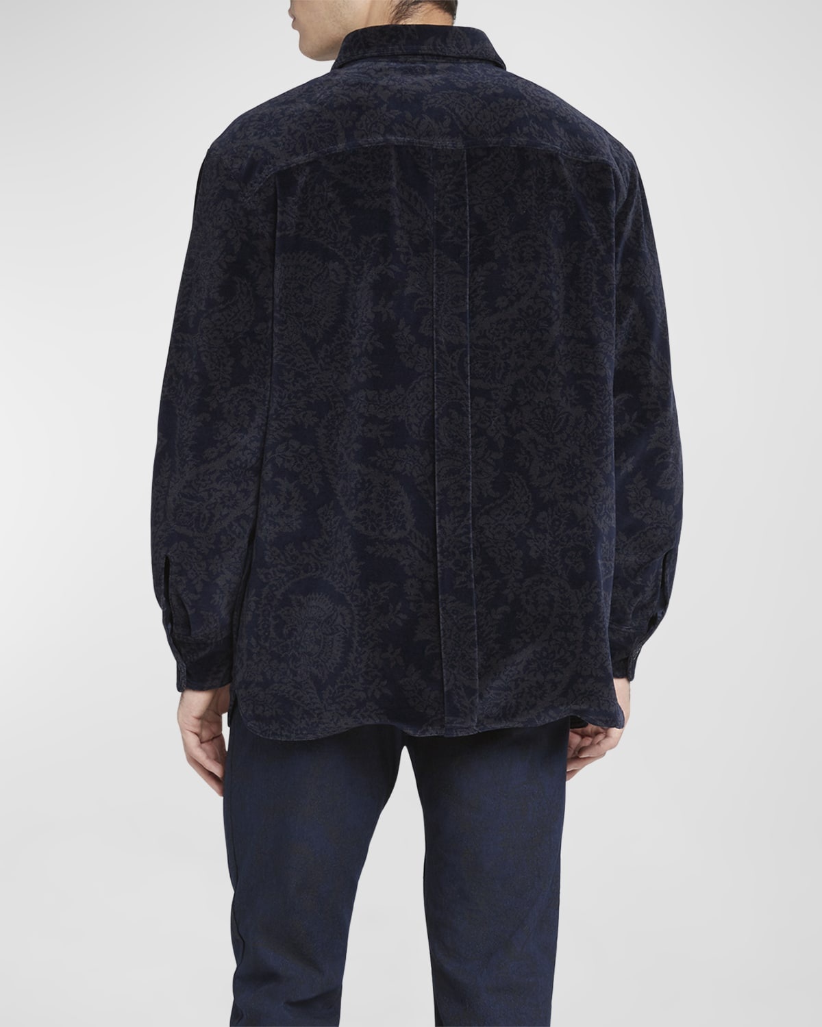 Men's Paisley Velvet Overshirt - 4