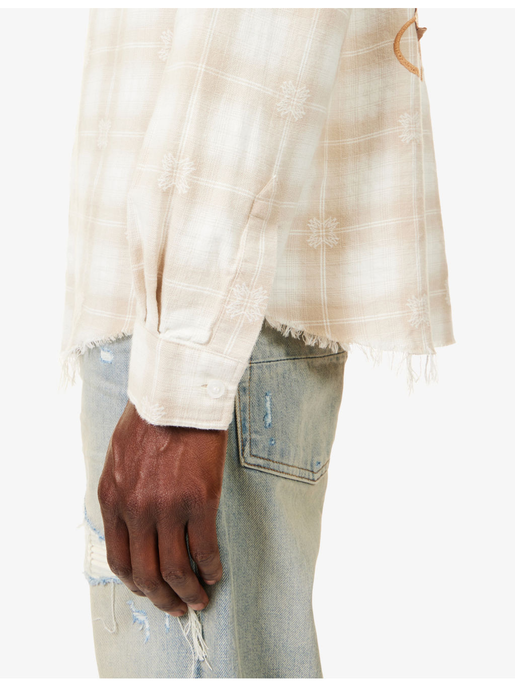 Checked Bandana-Patch Cotton Shirt - 6