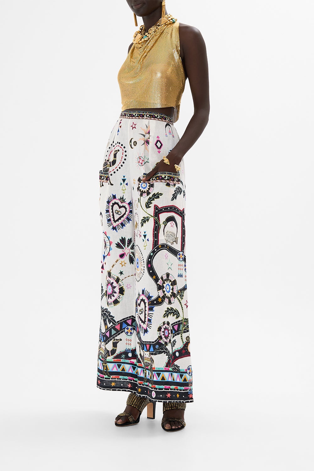 WIDE LEG TROUSER WITH FRONT POCKETS - 4