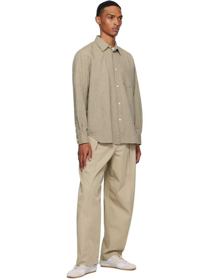 NORSE PROJECTS Beige Mo Oversized Striped Shirt outlook