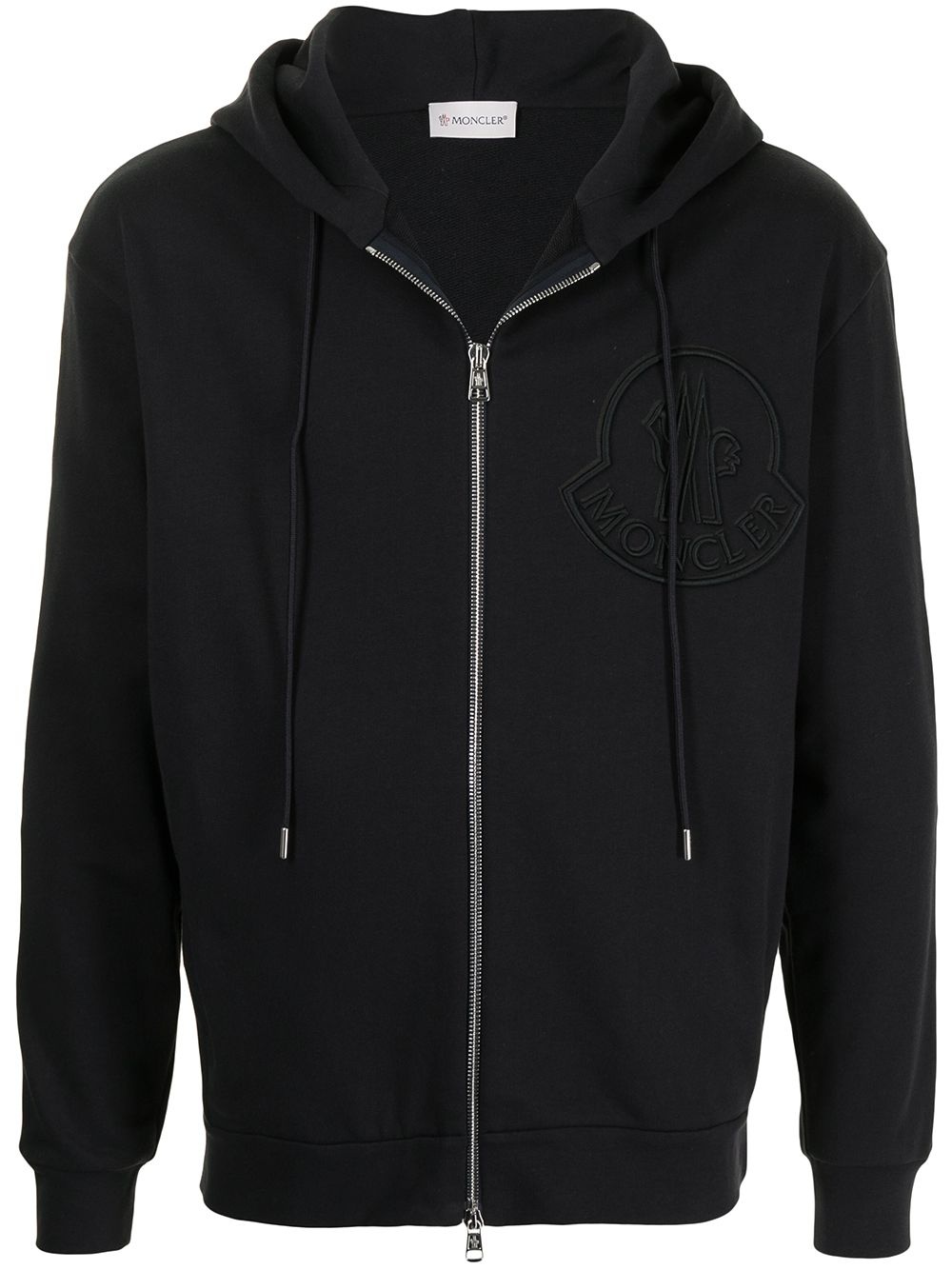 logo-embroidered zipped hoodie - 1