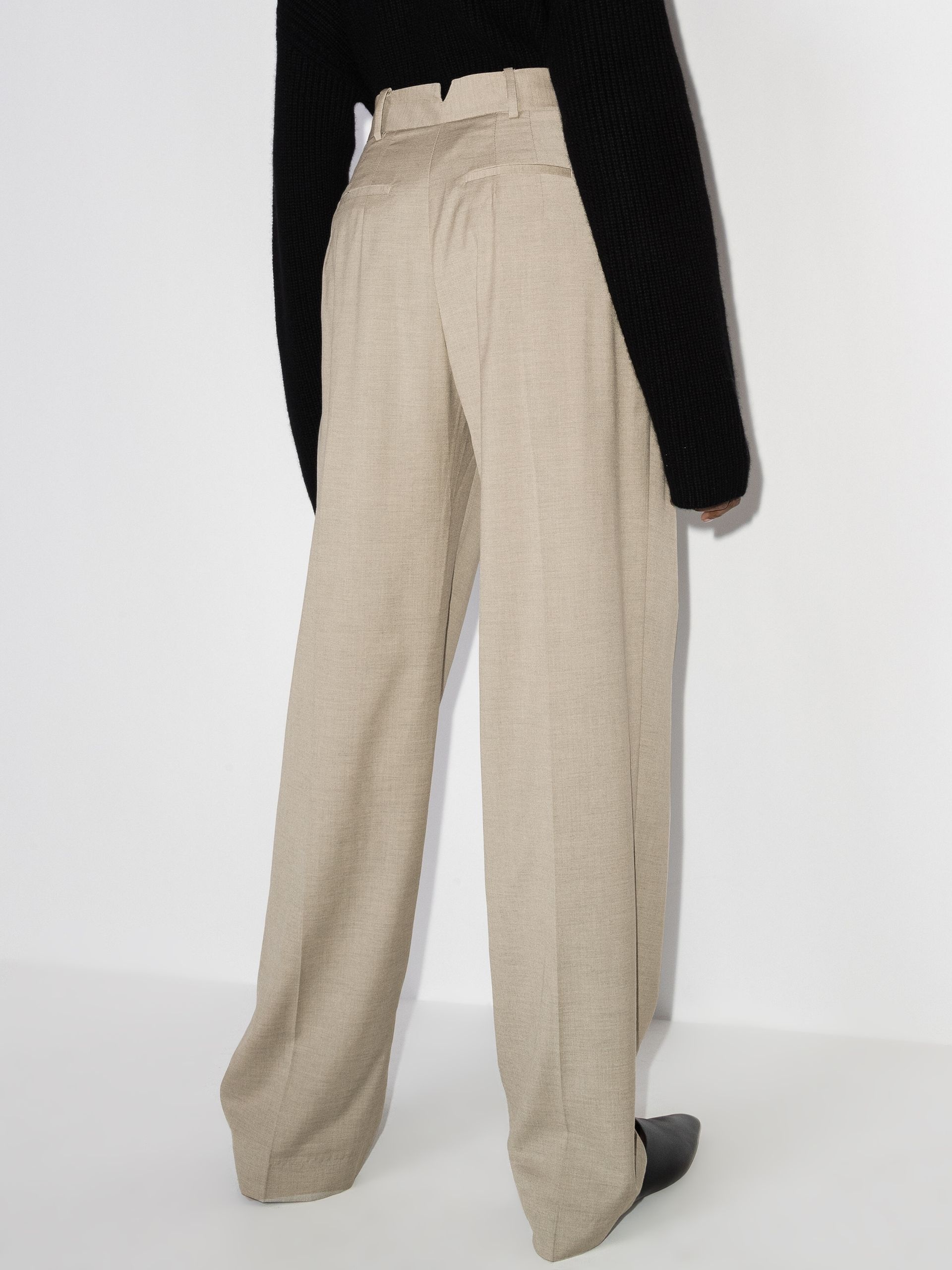 neutral Gelso straight-leg trousers - 3