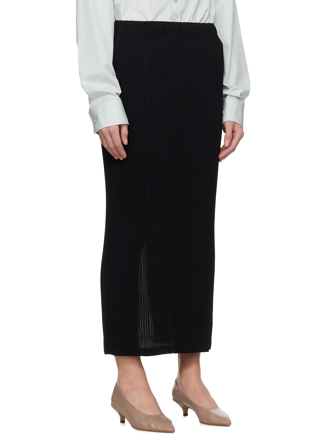 Black Hatching Bottoms Maxi Skirt - 2