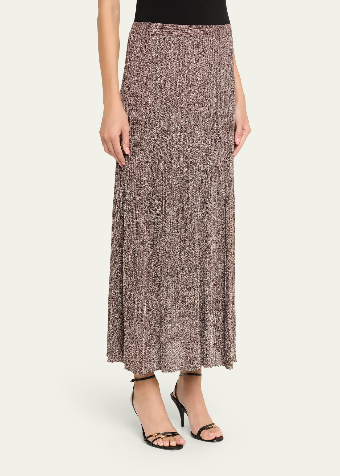 Renae Metallic Knit Maxi Skirt - 4