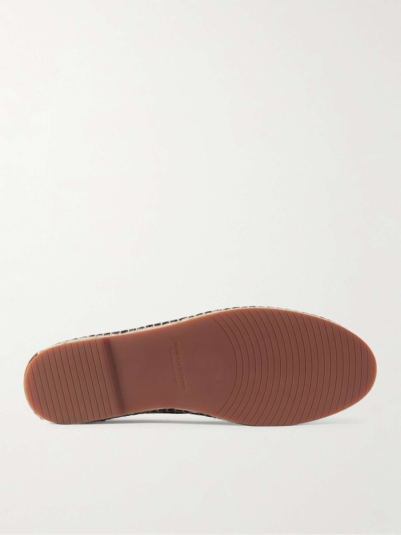 Manolo Blahnik Nerano Leather-Trimmed Suede Espadrilles outlook