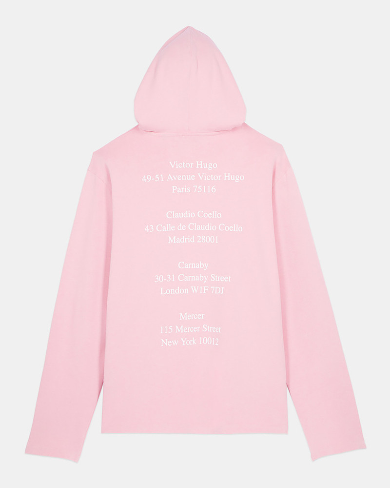 LONG-SLEEVED PINK HOODED LOCATIONS SERIGRAPHY T-SHIRT 8