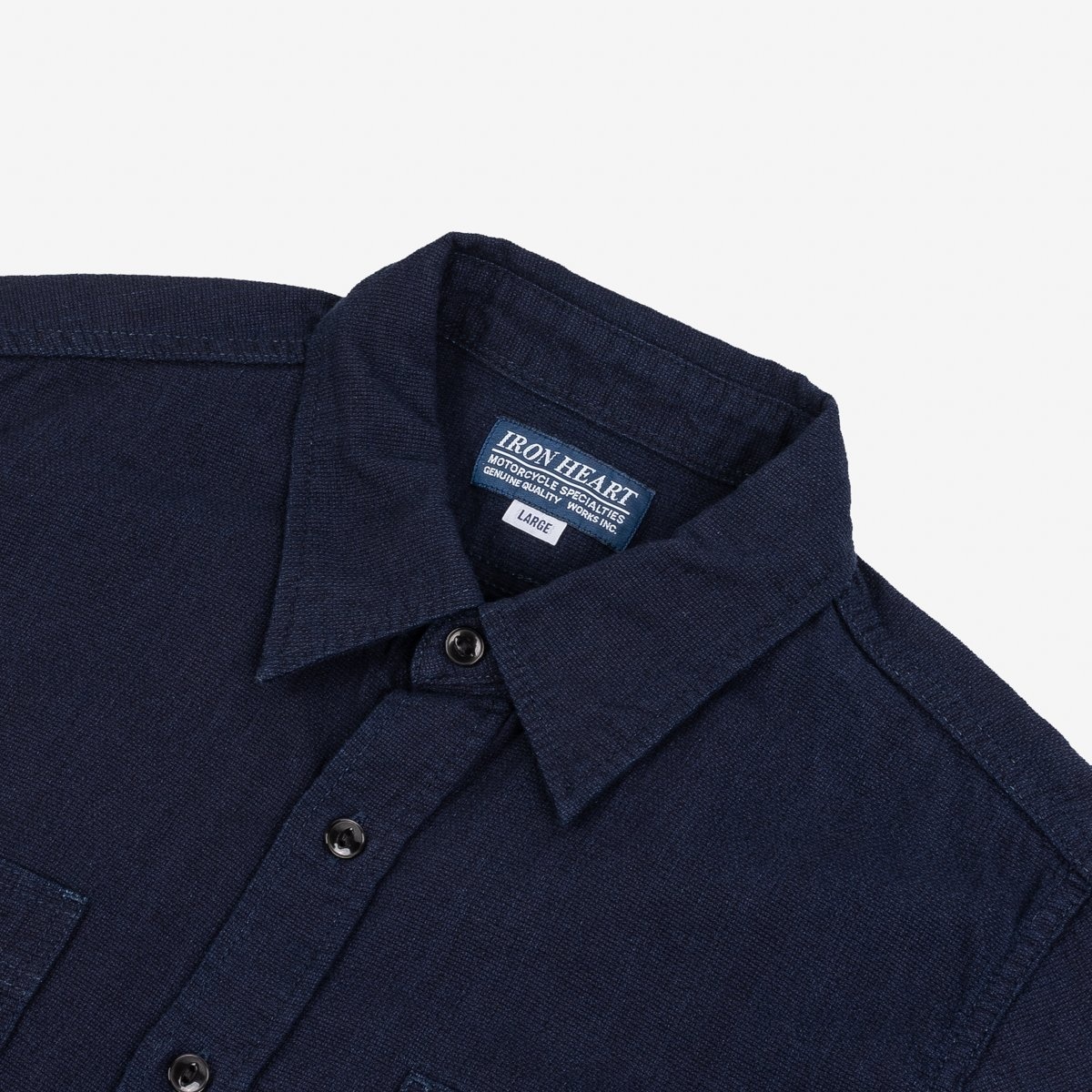 IHSH-358-IND 5oz Dobby Cloth Work Shirt - Indigo - 6