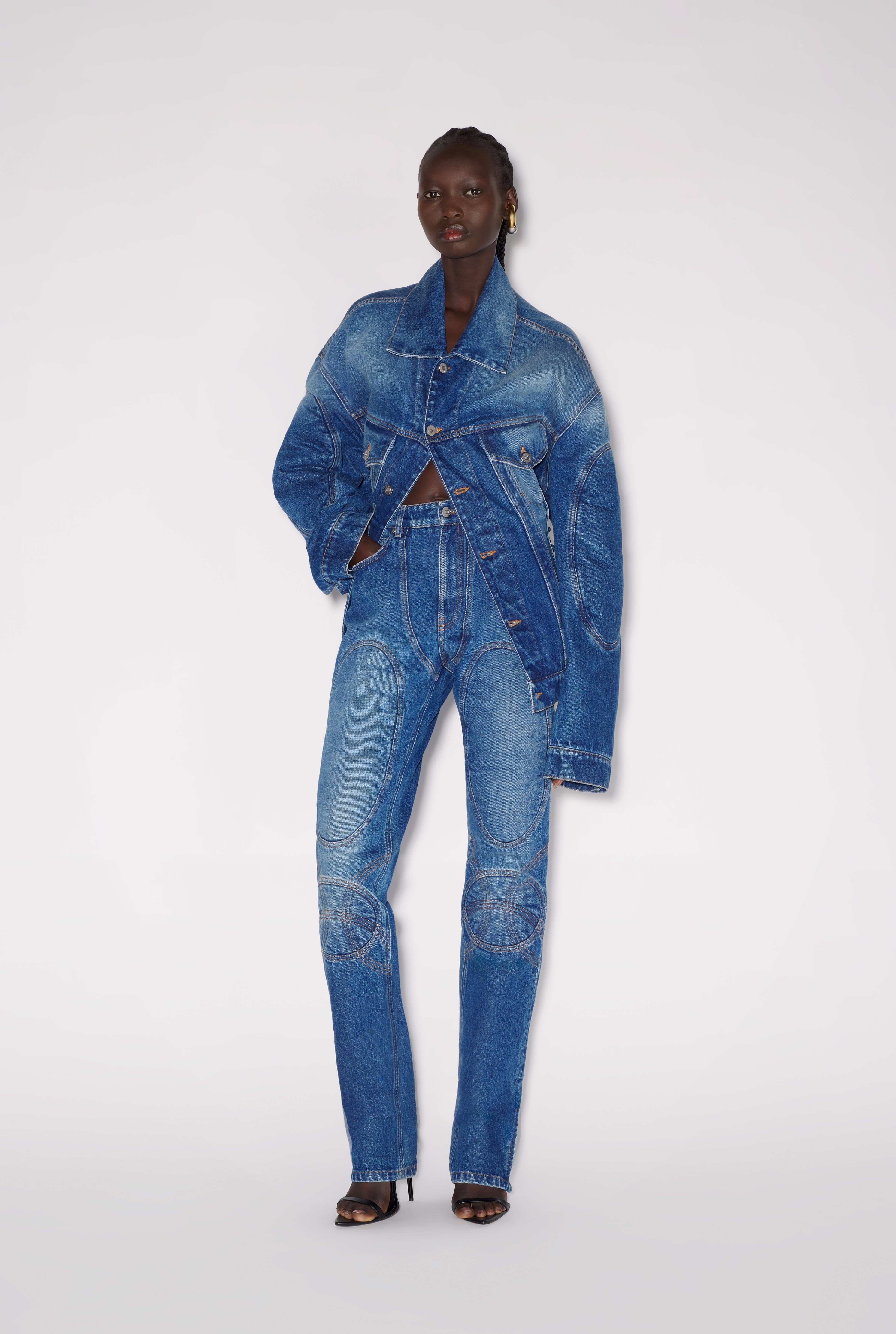 THE BLUE LACE-UP DENIM JACKET - 1