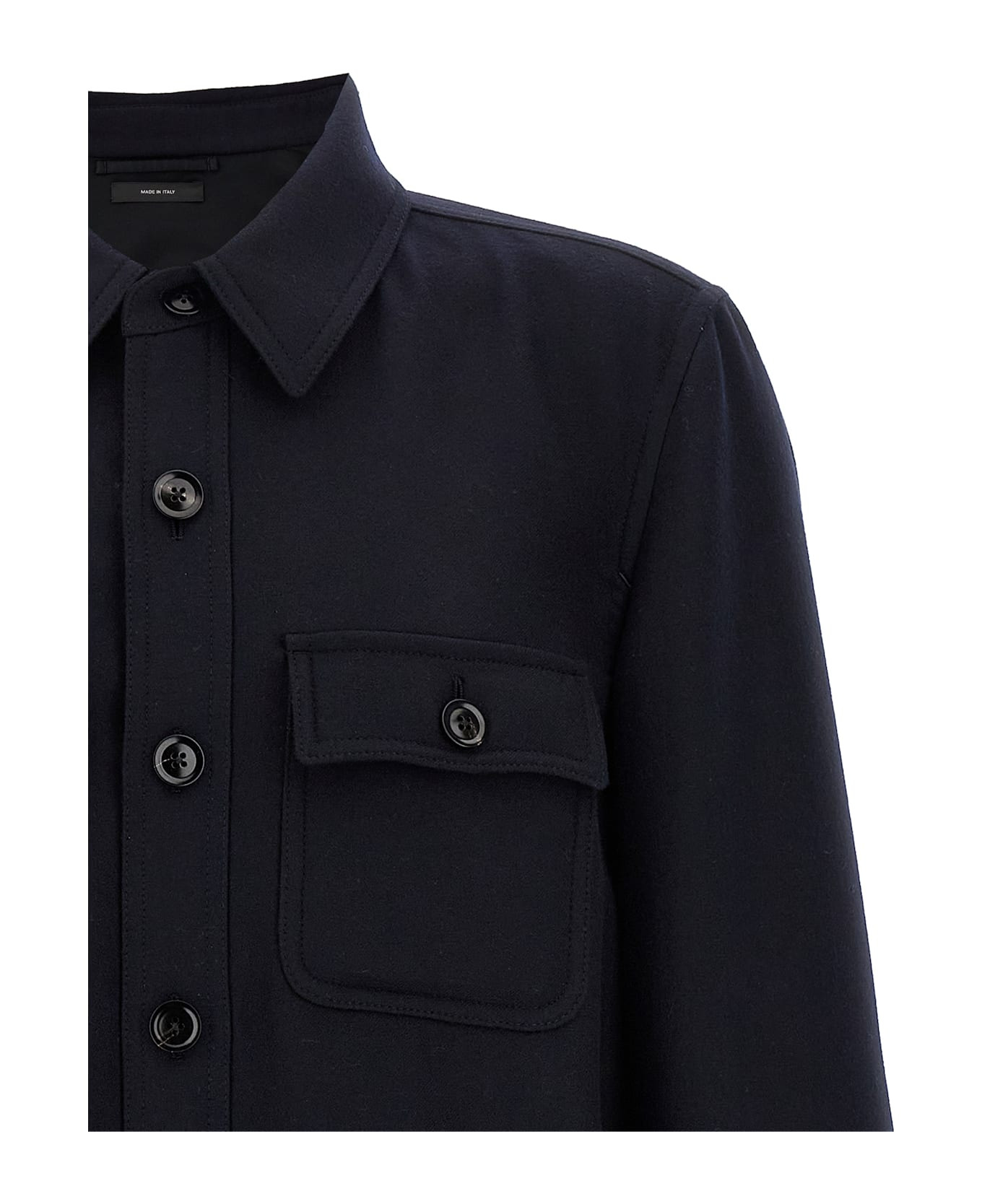 'double Splittable Light Wool' Overshirt - 3