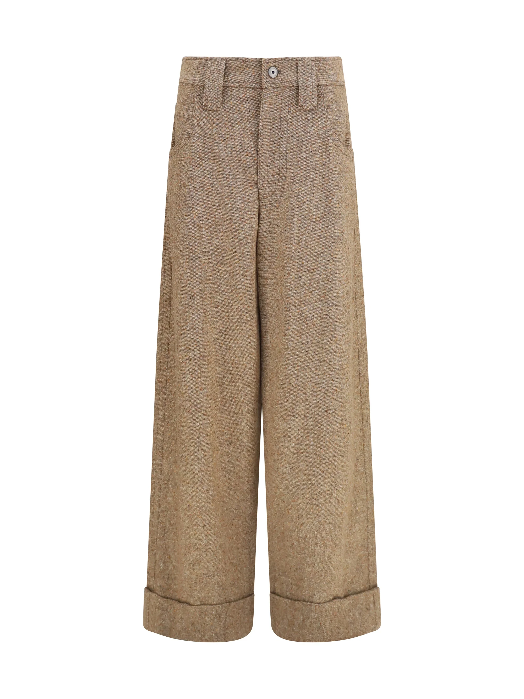 Brunello Cucinelli Tailored Wool-blend Pants Olio - 1